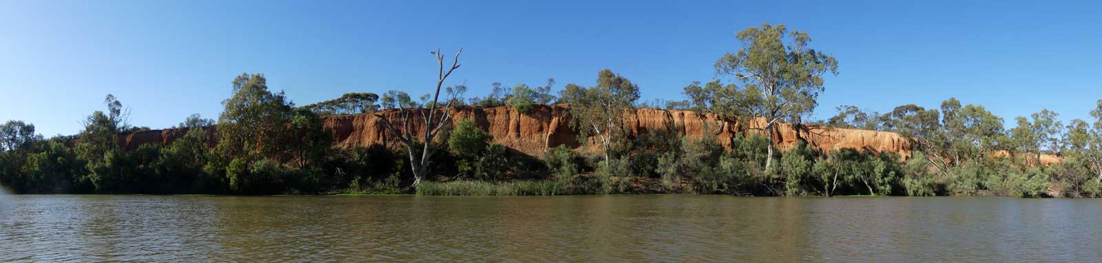Red clay banks along the river