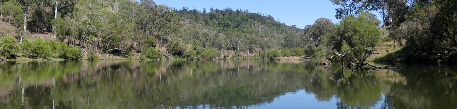 river between forested hills