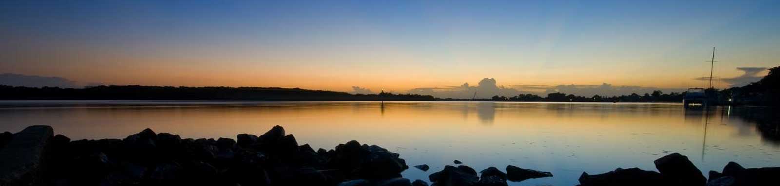 sunset over a river