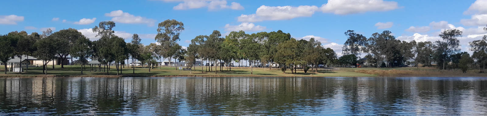 park and camping ground from the lake