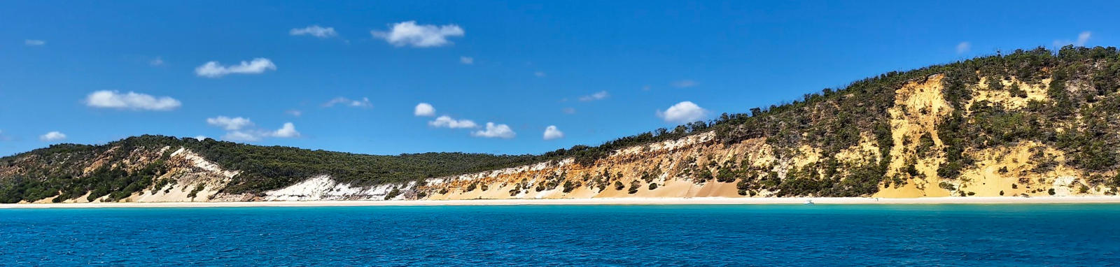 High multicolour sand cliffs