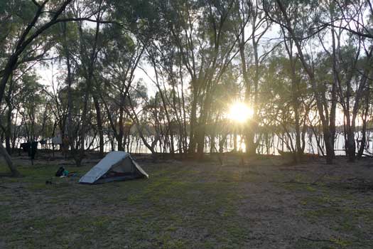 Campsite near the water&#039;s edge