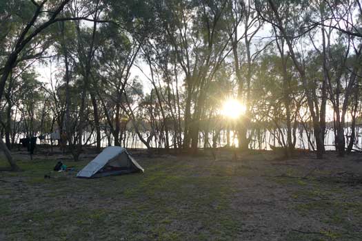 Tent beside the lake