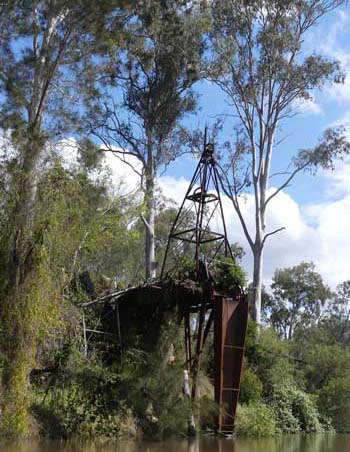 Metal and concrete structure beside the river