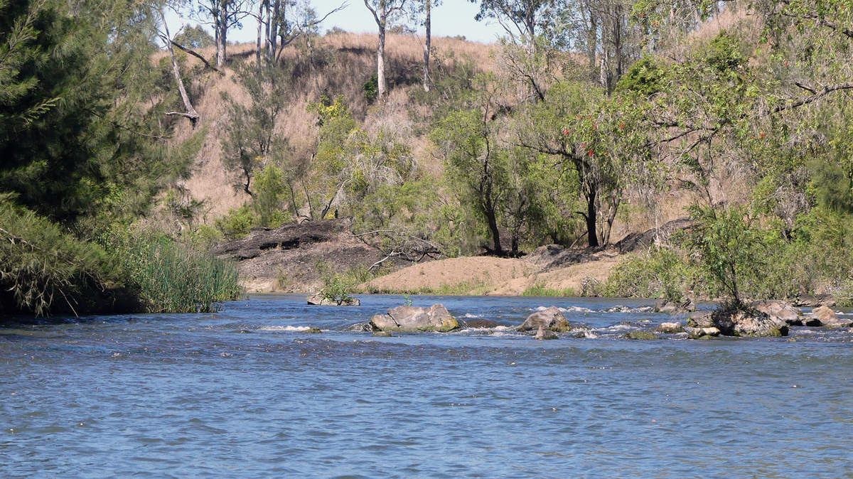 Gentle river rapids