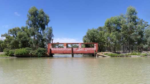 Bridge made from a shipping container