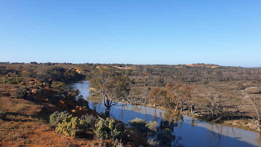 Creek beside cliffs