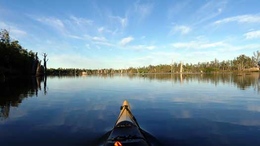Kayaking a calm lake