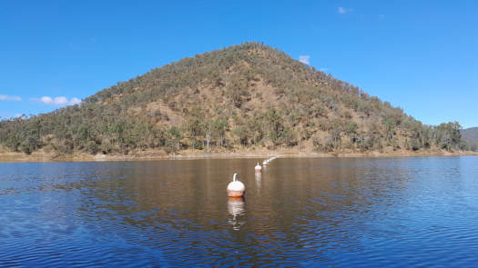 looking along a line of buoys