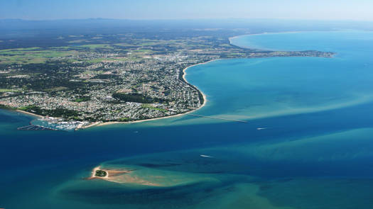 View from high above Hervey Bay