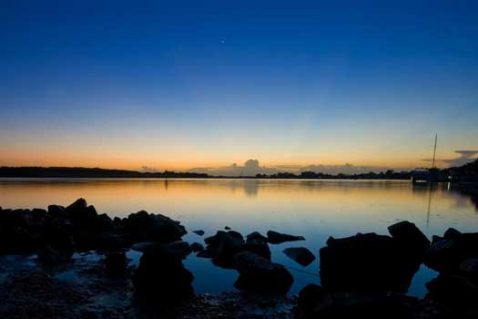 sunset over a river