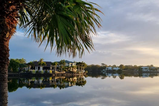 Lake and houses