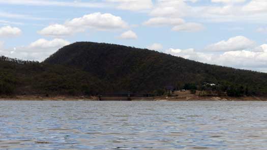 dam and distant picnic area