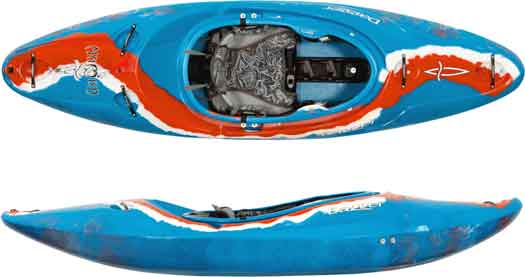 Kayak with average length, rounded body and hull